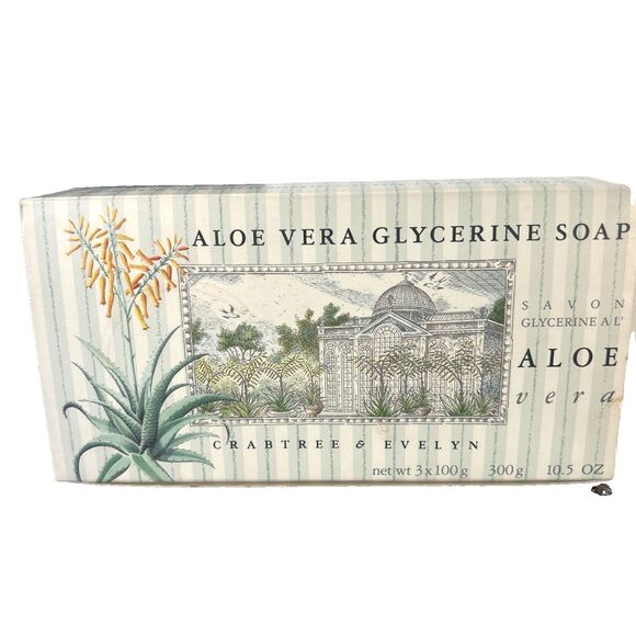 Vintage 1987 Crabtree & Evelyn Aloe Vera Boxed Soaps - 3 Soap Bars x 100 grams - Picture 5 of 6
